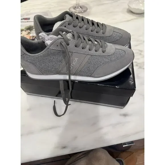 Nautica Mens Boyle Grey Flannel/suede Size 10 NWB - Picture 4 of 7